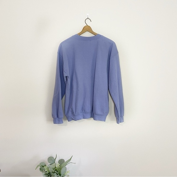 Vintage Women's Purple Crewneck Embroidered Butterfly Pullover Sweatshirt - Picture 5 of 6